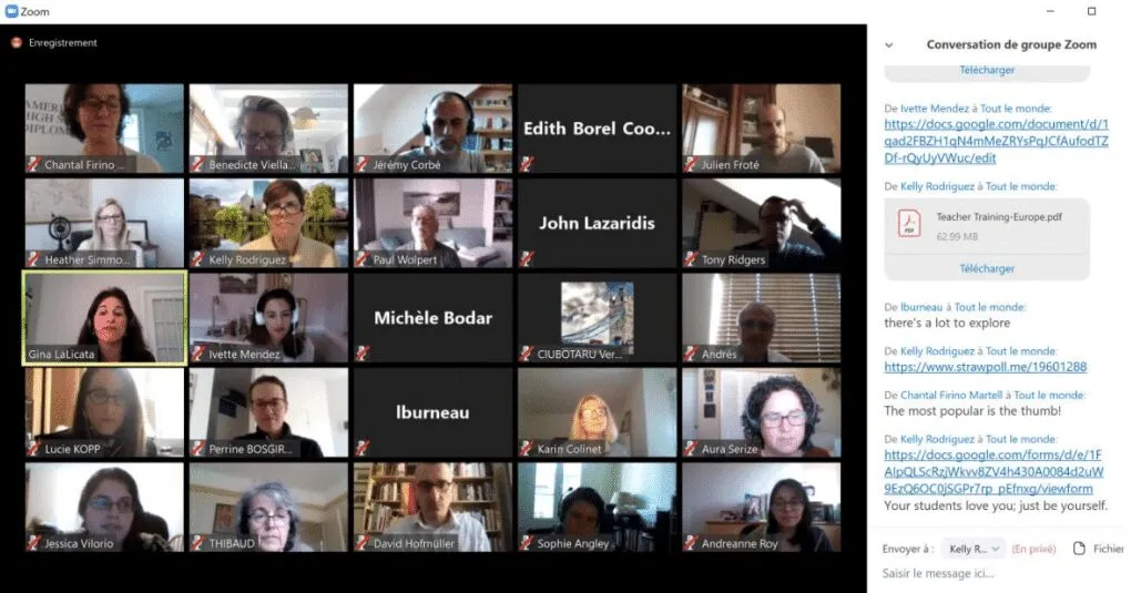 capture d'écran d'un webinaire
